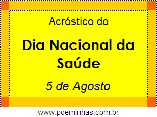 Acróstico Dia Nacional da Saúde