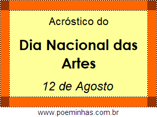 Acróstico Dia Nacional das Artes