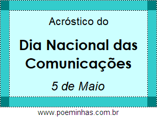 Acróstico Dia Nacional das Comunicações