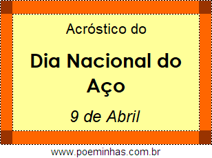 Acróstico Dia Nacional do Aço