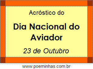 Acróstico Dia Nacional do Aviador