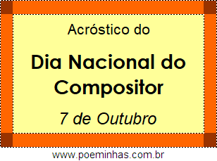 Acróstico Dia Nacional do Compositor