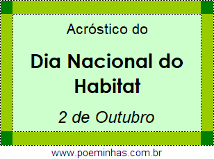 Acróstico Dia Nacional do Habitat