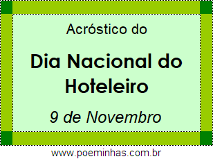 Acróstico Dia Nacional do Hoteleiro