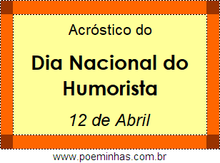 Acróstico Dia Nacional do Humorista