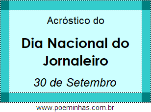 Acróstico Dia Nacional do Jornaleiro