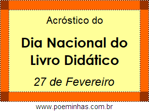 Acróstico Dia Nacional do Livro Didático