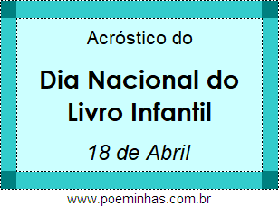 Acróstico Dia Nacional do Livro Infantil