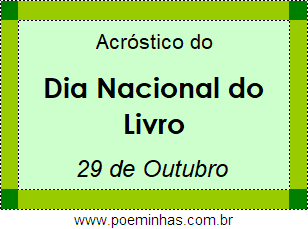 Acróstico Dia Nacional do Livro