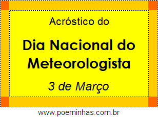 Acróstico Dia Nacional do Meteorologista