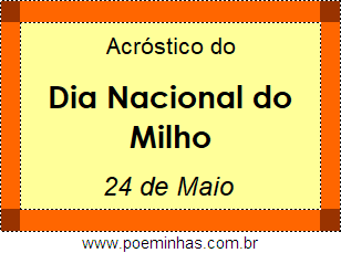 Acróstico Dia Nacional do Milho