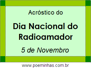 Acróstico Dia Nacional do Radioamador