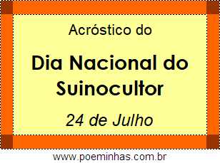 Acróstico Dia Nacional do Suinocultor