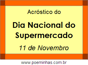 Acróstico Dia Nacional do Supermercado