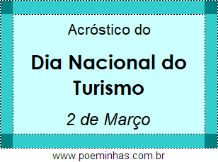 Acróstico Dia Nacional do Turismo