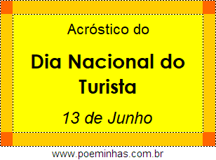 Acróstico Dia Nacional do Turista