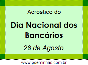 Acróstico Dia Nacional dos Bancários