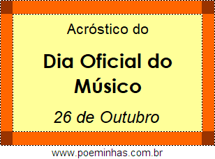 Acróstico Dia Oficial do Músico