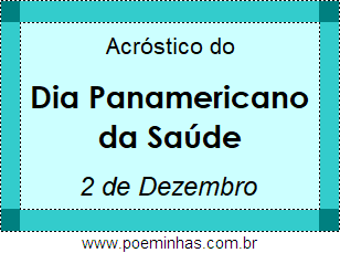 Acróstico Dia Panamericano da Saúde