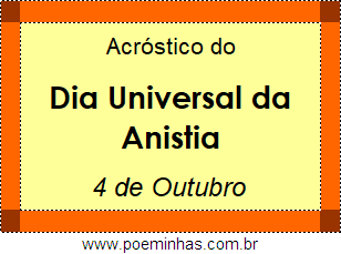 Acróstico Dia Universal da Anistia