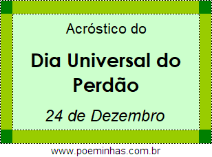 Acróstico Dia Universal do Perdão