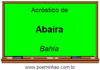 Acróstico da Cidade Abaíra