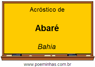 Acróstico da Cidade Abaré