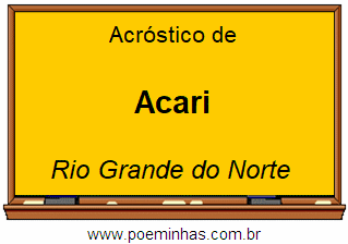 Acróstico da Cidade Acari