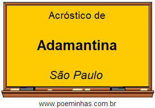 Acróstico da Cidade Adamantina