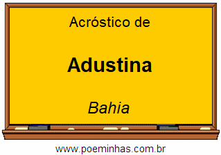 Acróstico da Cidade Adustina