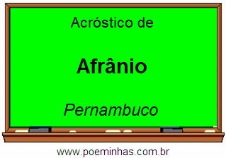 Acróstico da Cidade Afrânio