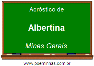 Acróstico da Cidade Albertina