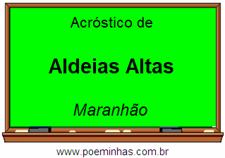 Acróstico da Cidade Aldeias Altas