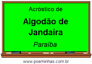 Acróstico da Cidade Algodão de Jandaíra