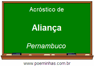 Acróstico da Cidade Aliança