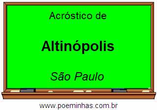 Acróstico da Cidade Altinópolis