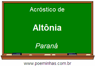 Acróstico da Cidade Altônia