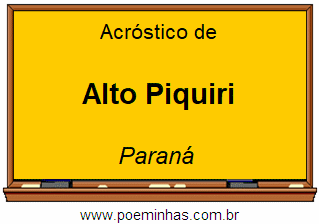 Acróstico da Cidade Alto Piquiri