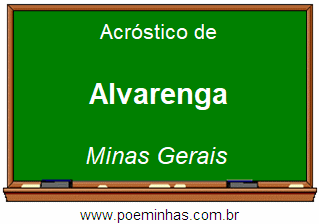 Acróstico da Cidade Alvarenga