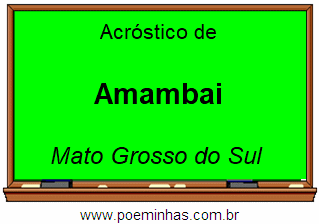 Acróstico da Cidade Amambai