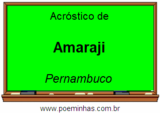 Acróstico da Cidade Amaraji