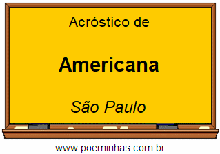 Acróstico da Cidade Americana