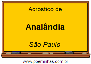 Acróstico da Cidade Analândia