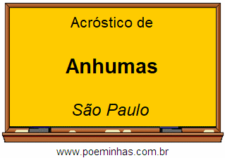 Acróstico da Cidade Anhumas