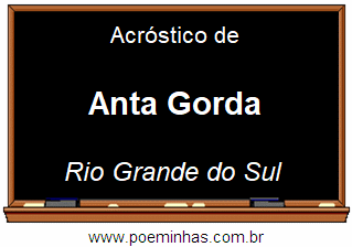 Acróstico da Cidade Anta Gorda