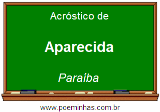 Acróstico da Cidade Aparecida