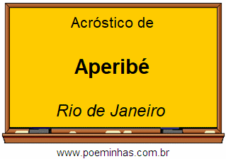 Acróstico da Cidade Aperibé