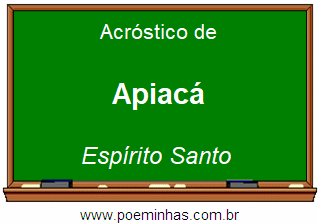 Acróstico da Cidade Apiacá