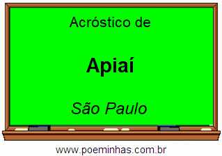 Acróstico da Cidade Apiaí