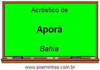 Acróstico da Cidade Aporá